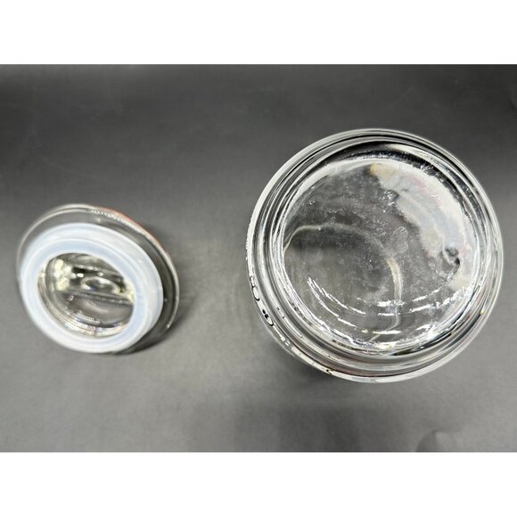 Vintage Glass Jar Storage Container Christmas Pandas Snowman 90s Kitschy Candy - Picture 6 of 10